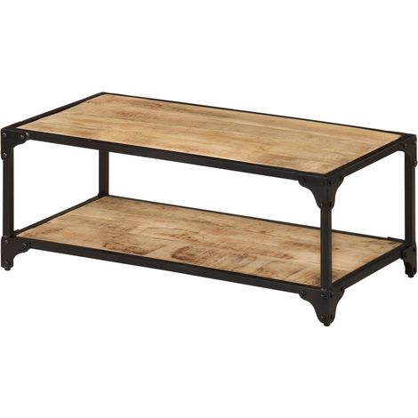 Couchtisch 90x45x35 cm Raues Massives Mangoholz