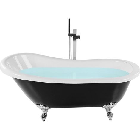 Freestanding Bathtub CAYMAN 1700 x 760 mm Black/ White