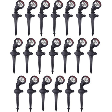 FORLIGHT TIDIAN (20 pcs) Projecteur d'extérieur pour le jardin IP65. Avec pic à gazon. Pour ampoule GU10. Couleur noire (1/5)