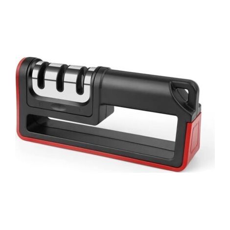 Knife Sharpener, Professional Manual Sharpener with 3 Levels Tungsten Carbide, Ceramic and Diamond Whetstones with Ergonomic Non-Slip Handle (1/5)