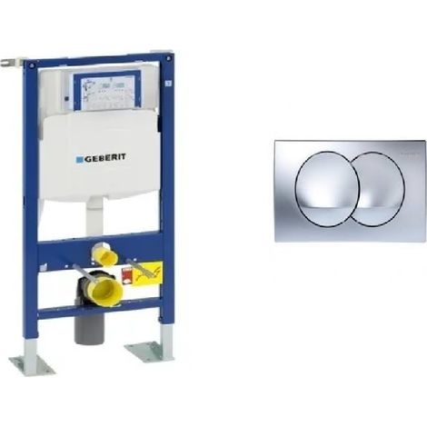 Geberit – Bâti support WC autoportant Duofix pro – Longueur 1.142m – Largeur 136mm – Hauteur 535mm – Plaque Delta 12cm double bouton