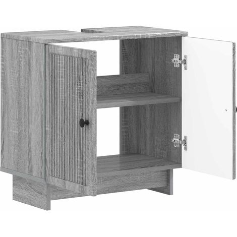 Maison Exclusive - Armadio per Lavabo da Bagno EDE Sonoma grigio (1/5)