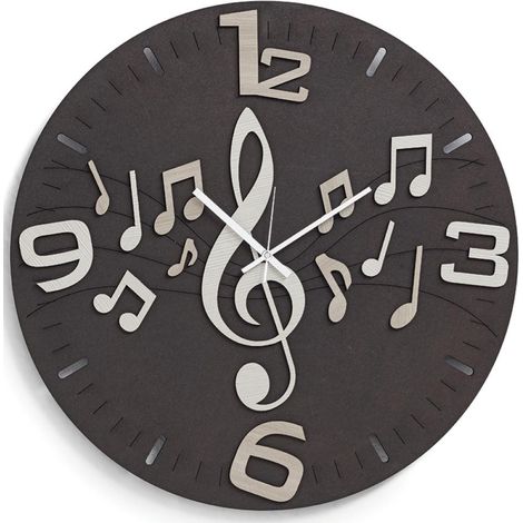 Orologio da parete moderno 30 cm MUSIC in legno laminato RSN