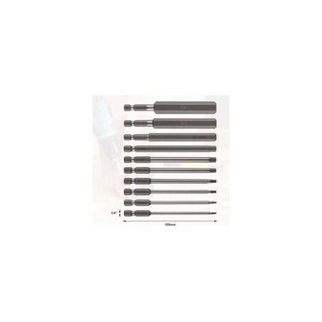 100 mm langer Sechskant-Bit-Satz mit Bit-Aufbewahrung, S2 H1,5–H12 Sechskantschaft, farbiger Metall-Inbusschlüssel, 10-teilig – Crezuo