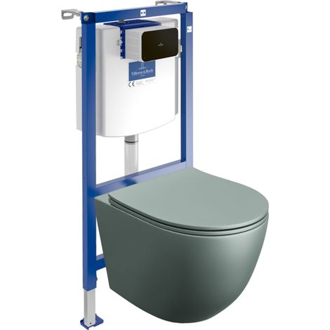 VILLEROY&BOCH WC Set mit Vorwandelement, Wand-WC und Spülknopf (1/5)