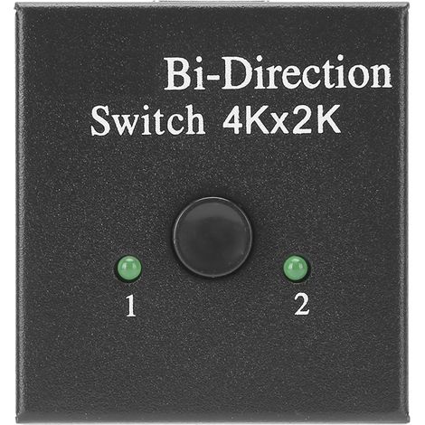 Convertisseur Bidirectionnel HDMI 2 en 1 - Switch et Splitter Vidéo (Entrée 1, Sorties 2, Noir) (1/5)