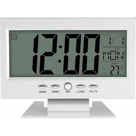 Ahlsen Reloj digital, calendario multifuncional, despertador digital LCD de escritorio (1/3)