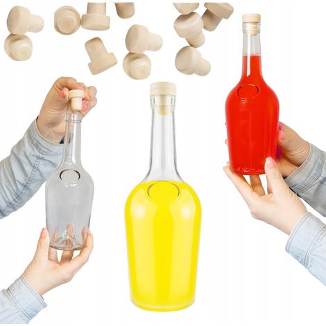 Bouteille GLORIA 0,5 l + Bouchon en liège pour liqueurs, moonshine, jus, vin (cadeau) (1/5)