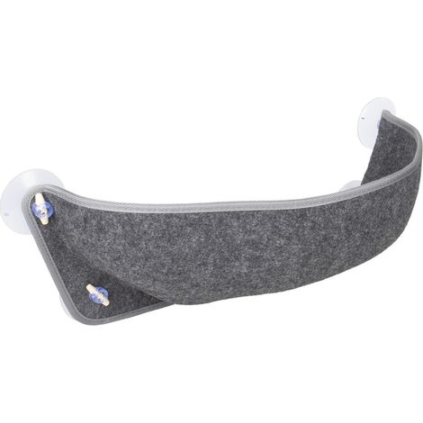 Hamac pour fenêtres large Benji en feutre gris 67 x 24.5 x 22 cm pour chat. - animallparadise (1/5)