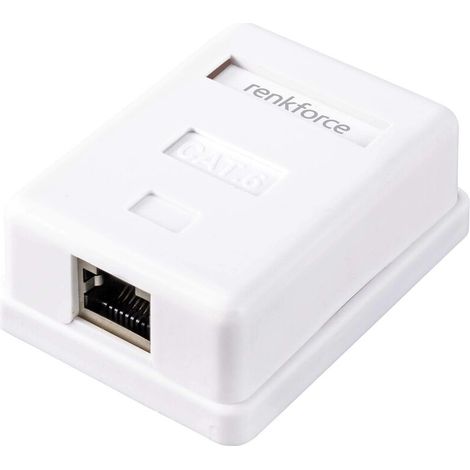 Adaptateur de raccordement réseau à montage en surface, Catégorie 6 (Cat.6), 1 port, blanc – Compatible avec câbles RJ45, installation rapide sans outil, norme CE