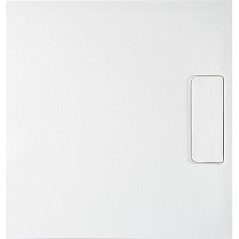 Receveur de douche Douron 800 x 35 x 800 mm avec structure en pierre fonte minérale blanc mat, écoul. 52 mm (1/2)
