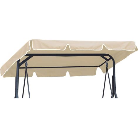 Ferocity - Toit de rechange pour balancelle de jardin 3 places - Kodura 300 PU imperméable - 110 x 188 cm - Protection UV - Beige (1/5)
