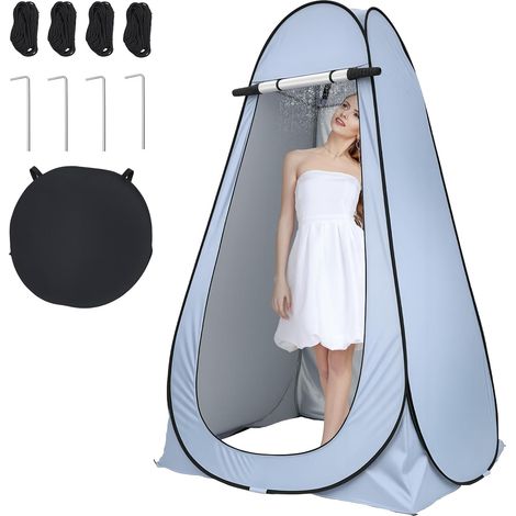 Youyijia Pop-Up Toilettenzelt Schwarzes Duschzelt mit UV-Schutz, wasserdichtem Polyester, Fenster & Tragetasche Ideal für Camping, Strand & Outdoor-Aktivitäten (Grau) (1/5)