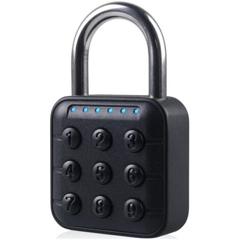 Lucchetto a combinazione a 6 cifre resistente - Impermeabile - Lega di zinco - Con codice digitale - Alta sicurezza - Per armadietti, scuole, palestre, cortili, garage - Nero (1/4)