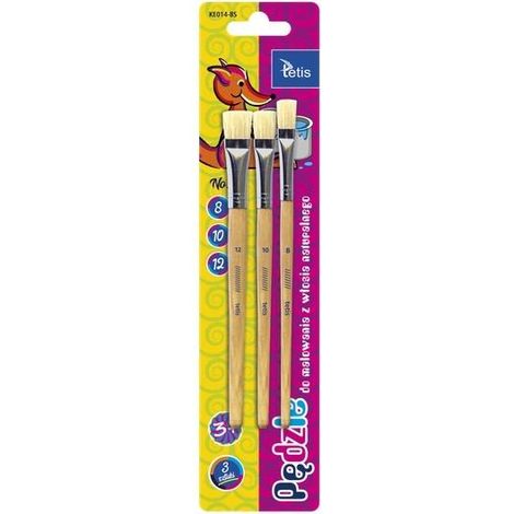 Pennelli piatti Tetis 8, 10, 12 mm - ideali per dipingere con acquerelli e colori acrilici