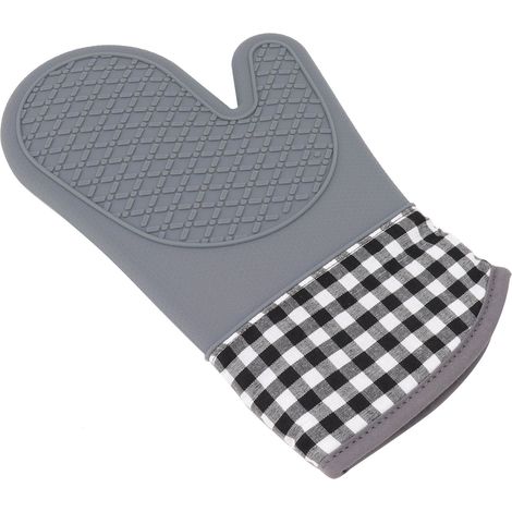 Gant de cuisine en silicone et coton, résistant à la chaleur, pour four, pâtisserie, cuisine, hôtel, usage domestique, mitaines anti-chaleur. (1/5)