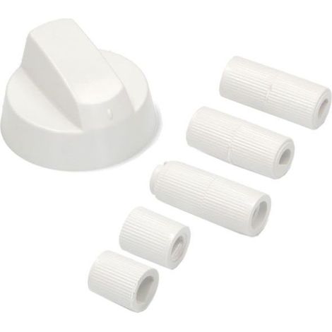 Bouton de four blanc universel avec 5 adaptateurs