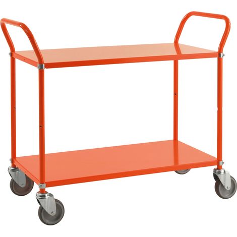 Kongamek Etagenwagen mit 3 Böden 900x440mm in Orange ohne Bremse (1/4)