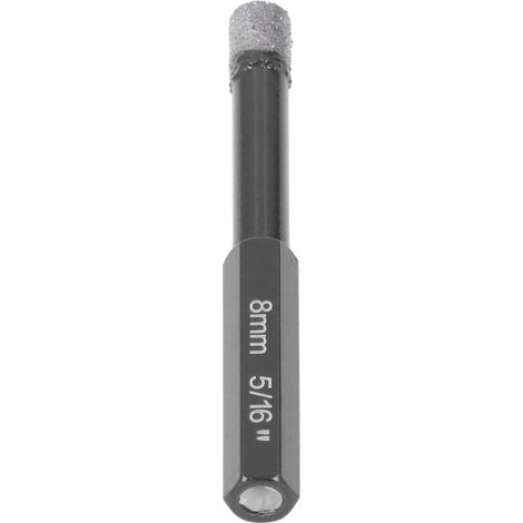 Meche foret carotte diamant 8 mm pour carrelage céramique percage a sec queue hexagonale universelle outil de perçage (1/5)