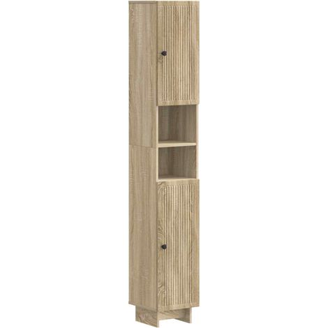vidaXL Armadio da Bagno con Ripiano Aperto EDE Rovere Sonoma (1/5)