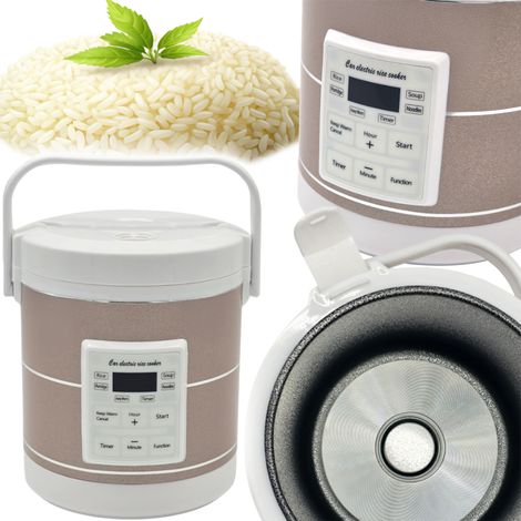 Cuiseur à riz - 1,6 L - 180 W - 12 V/24 V - 6 fonctions - Minuteur LCD (1/5)