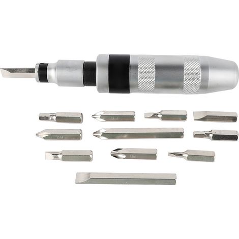 Kit Tournevis à Chocs Manuel 13 Pièces avec 12 Embouts Multifonction pour Entretien Réparation (1/5)
