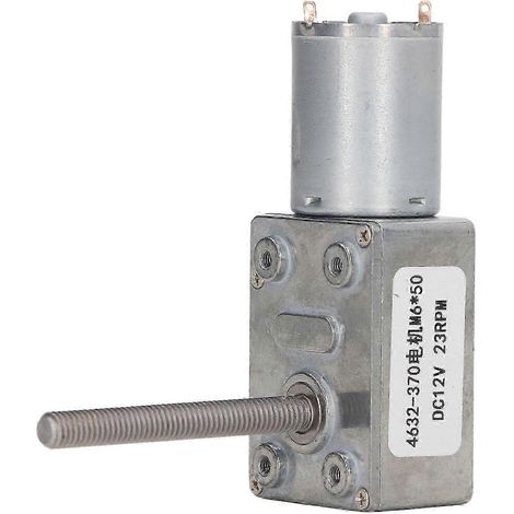 12V Gleichstrom-Schneckengetriebemotor, M6-Drehgewindewelle, 23 U/min Drehzahlreduzierung, Selbsthemmungsfunktion, industrieller Einsatz, kompakter Elektromotor. (1/5)