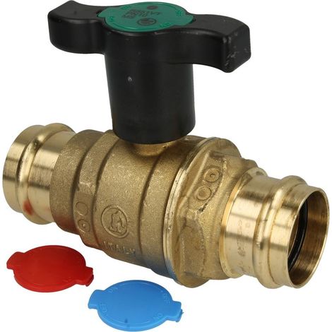 Robinet à bille p. eau potable, à sertir diamètre 42 mm,contour V-M-SA,levier