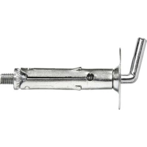 10 tasselli con gancio corto   6 mm tassello acciaio zincato cromato