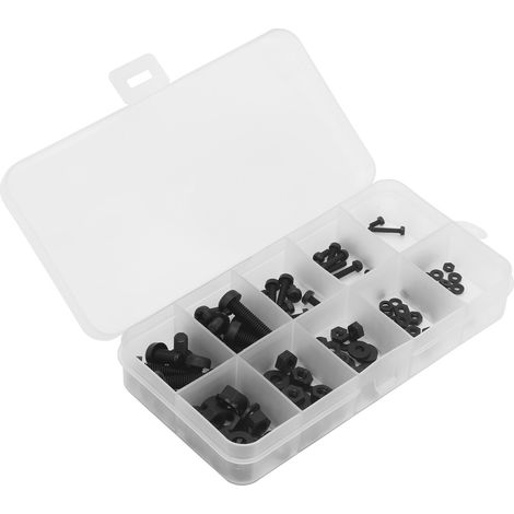 Set mit 150 isolierten schwarzen Nylonschrauben für elektronische Bauteile (M2, M2,5, M3, M4, M5) (1/5)
