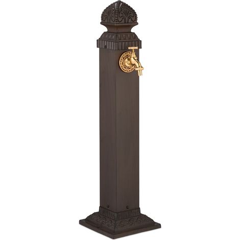 Fuente de jardín antigua de metal con grifo, 81 cm