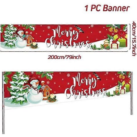 Bannière de Noël extérieure - Décoration de Noël pour la maison - Ornement de Noël - Cadeau de Bonne Année - Style 27 (1/5)