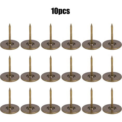 Clous plats en bronze de style antique, à tête ronde et de grande taille, clous décoratifs en cuivre, clous pour canapés rembourrés, clous pour papier peint, punaises allongées, diamètre 16 mm longue