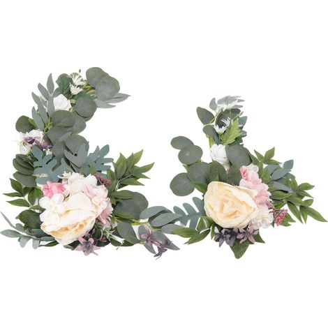 guirlandes de fleurs suspendues en ABS, fleurs artificielles décoratives en arche avec bandage pour mariage (1/5)