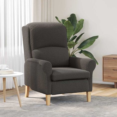Sessel Dunkelgrau Weiches Sherpa-Gewebe