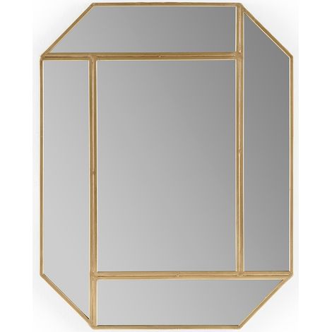 Miroir mural octogonal métal doré BENY – L 61 x H 91cm (1/3)