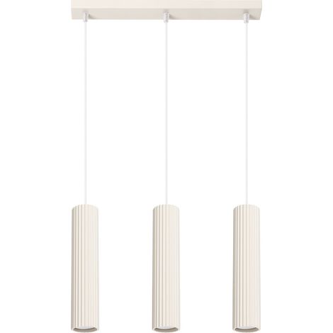 Lampe à suspendre Aluminium H : max. 98 cm Crème GU10 3-flamme allongée Moderne