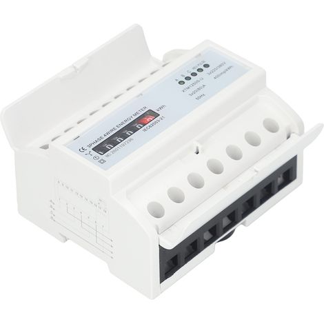 Compteur électrique numérique triphasé 4 fils sur rail DIN 20(80)A, compteur électronique kWh (1/5)