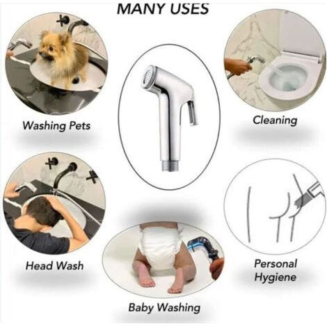 ALLIANDIS2 pièces Bidet Spray, douchette WC Pulvérisateur de Toilette en Spray pour le Nettoyage Des Toilettes, Bain pour Animaux de Compagnie, Hygiène Personnelle (1/3)