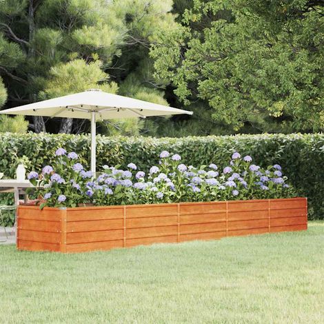 Jardinière Bac A Fleur  Gris 400x80x45 cm Acier Corten 11839 (1/5)