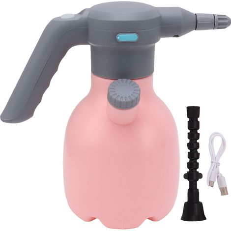 Tragbarer elektrischer Gartensprüher (1,5 l) mit Akku – Automatische Gartenbewässerung, Rosa, mit verstellbarer Düse (1/5)