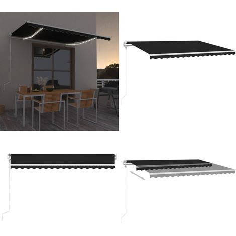 Automatische Markise mit LED Windsensor 400x300 cm Anthrazit - Outdoor-Markise - Gartensonnenblende - Terrassenüberdachung - Elektrische Markise - WindSensor - Home & Living (1/5)