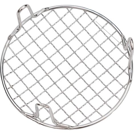 Grille de cuisson ronde en acier inoxydable avec pieds pour cuisson à la vapeur, parfait pour barbecue en plein air et pique-niques (15 cm) (1/5)