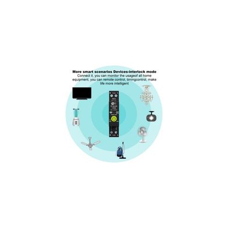 TUYA WiFi Brexer de circuit intelligent sur la synchronisation OFF Timing Photovoltaic Bidirectional Metering Energy Metter Automatic Reclosing Protector avec et Fonction prépayée compatible A (1/5)