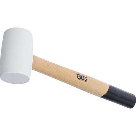 BGS TECHNIC Marteau en caoutchouc, 70138, manche en hickory, 250 g, Ø 48 mm
