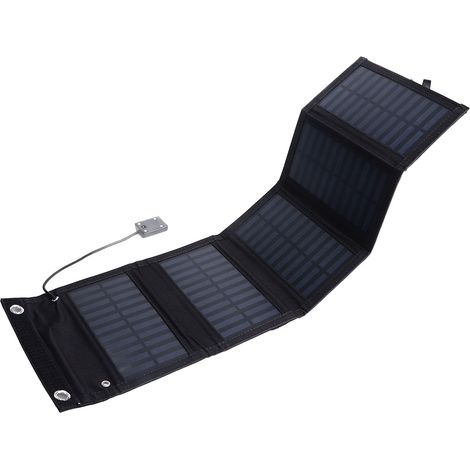 Chargeur solaire pliable en 5 parties, puissance de sortie élevée, port USB 1 à 10, idéal pour recharger les téléphones portables en extérieur. (1/5)