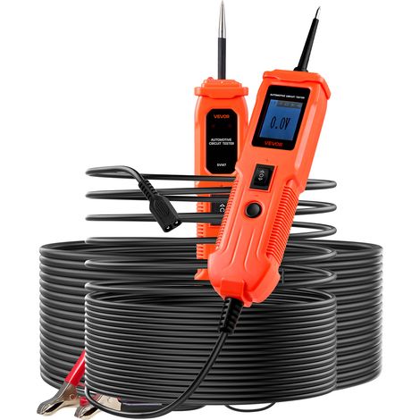 VEVOR Tester Elettrico per Circuiti Automobilistici con Sonda per Circuiti e Illuminazione, Tester DC 6-36V, Cavo da 4 m Rilevatore di Tensione per Berline, SUV, Camper e Camion