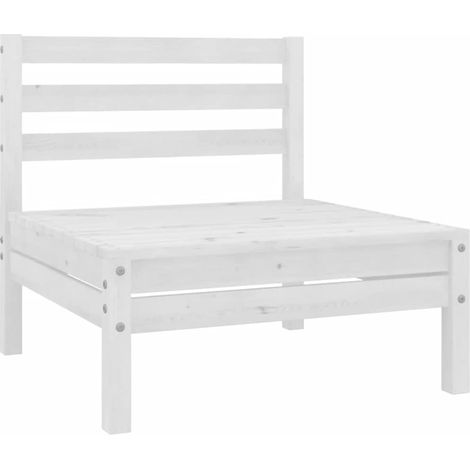 Lot de 4 Canapés de jardin centraux, Canapé d'extérieur, Meuble de jardin, Blanc Bois de pin massif OIB5866E (1/5)