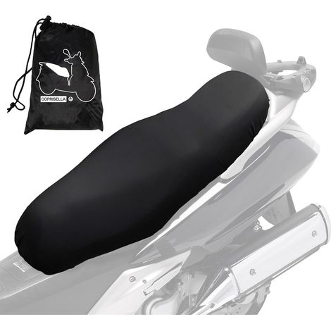 Lupex Shop - Telo sella impermeabile PU similpelle, adattabile per scooter e moto, universale, con borsa, colore nero, dimensioni: 115x50cm Tg. XXL