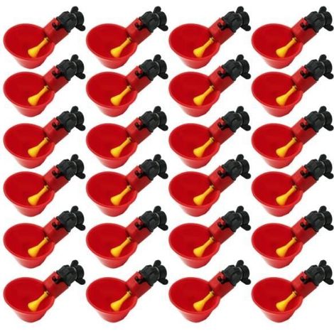 (With Screws / M)Abreuvoir Automatique pour Poulets, Fait en Plastique, Jardin, Nourrisseur à Eau, Volaille, Tasses et Bols pour (1/4)